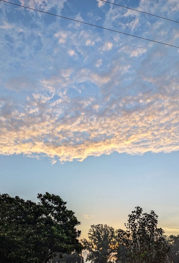 clouds, sunrise, cumulus